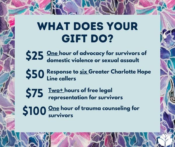 Thinking about donating for #DVAM but wondering how your gift could make a difference? At Safe Alliance, every gift has the potential to change a survivor's life. Consider making a gift today: safealliance.org/dvam