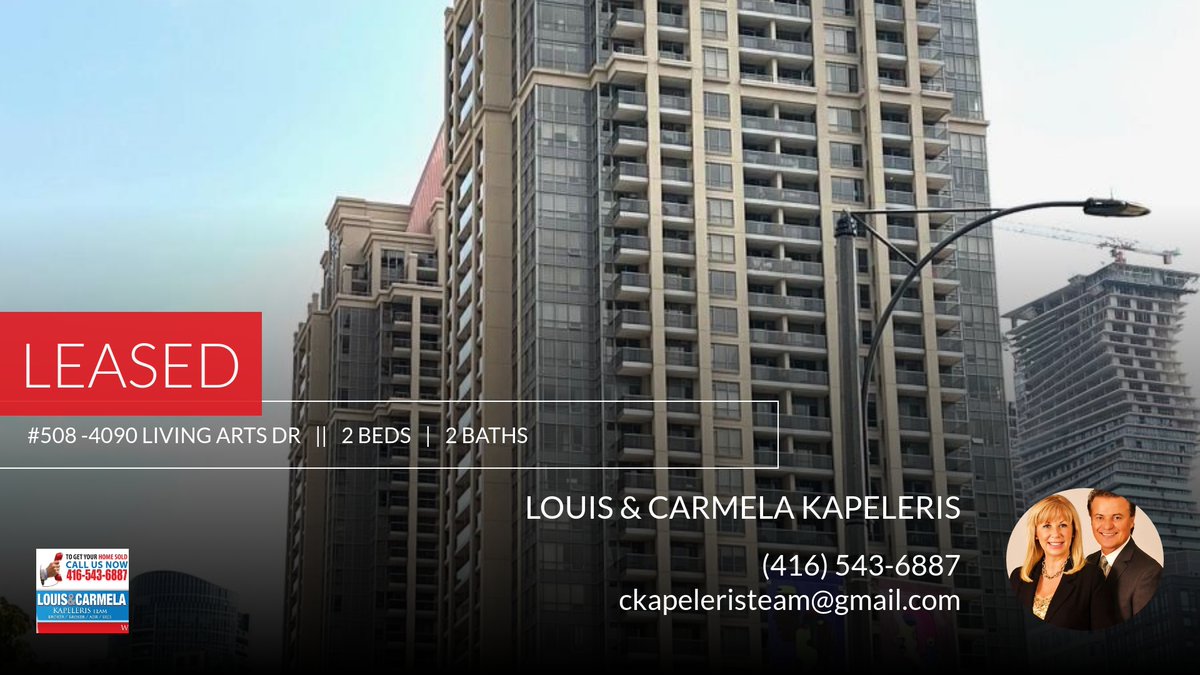 LouisAndCarmela's tweet photo. Check out this property that was just leased in Mississauga! If you're thinking about leasing your property, send me a message or give me a call at (416) 543-6887 so we can talk about your options.

Louis &amp; Carmela Kapeleris,Real... https://t.co/wKayeZ3Qfb https://t.co/6ahReleybx