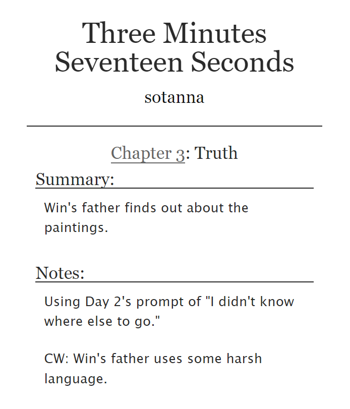 writ_with_wit's tweet photo. Using the prompt of "I didn't know where else to go," here is chapter three of my story for @winteamweek, 3:17. I'm going to warn you. It's rather hurty, but 😘
#BetweenUStheseries #winteamweek2023 #winteam
Title: Truth
Words: 4793
Link: https://t.co/M8RlmKYU76 https://t.co/IVf3VRaXW6