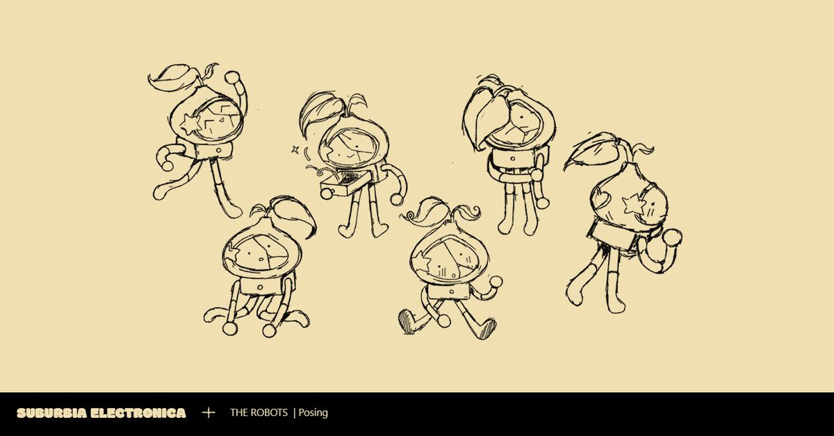 First explorations of our little Suburbia Electronica's robot. She is full of kindness and curiosity for the world around her ✨🌷 #gamedev