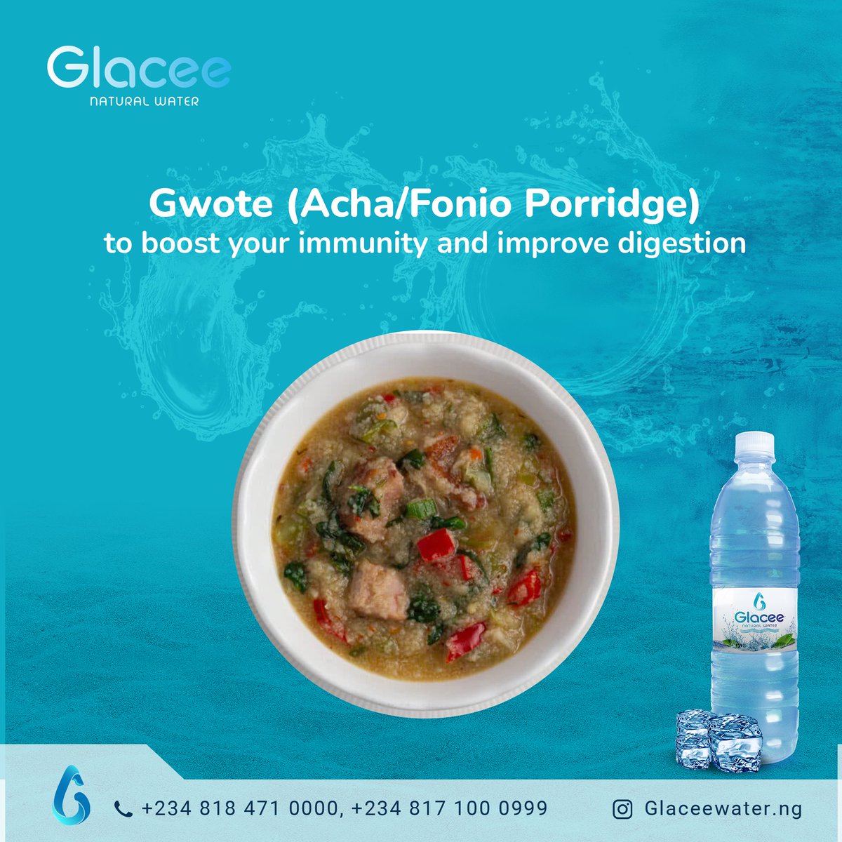 GlaceeWater's tweet image. Which of these unpopular combinations have you had before? 

Or is it always Sunday Jollof and rice alone?😂🌝

As always, Glacee water is here to top up healthy eating with the hydration you need💙

#healtheating #nigerianfood #foodcombinations #ogbonosoup #gwote #yamporridge