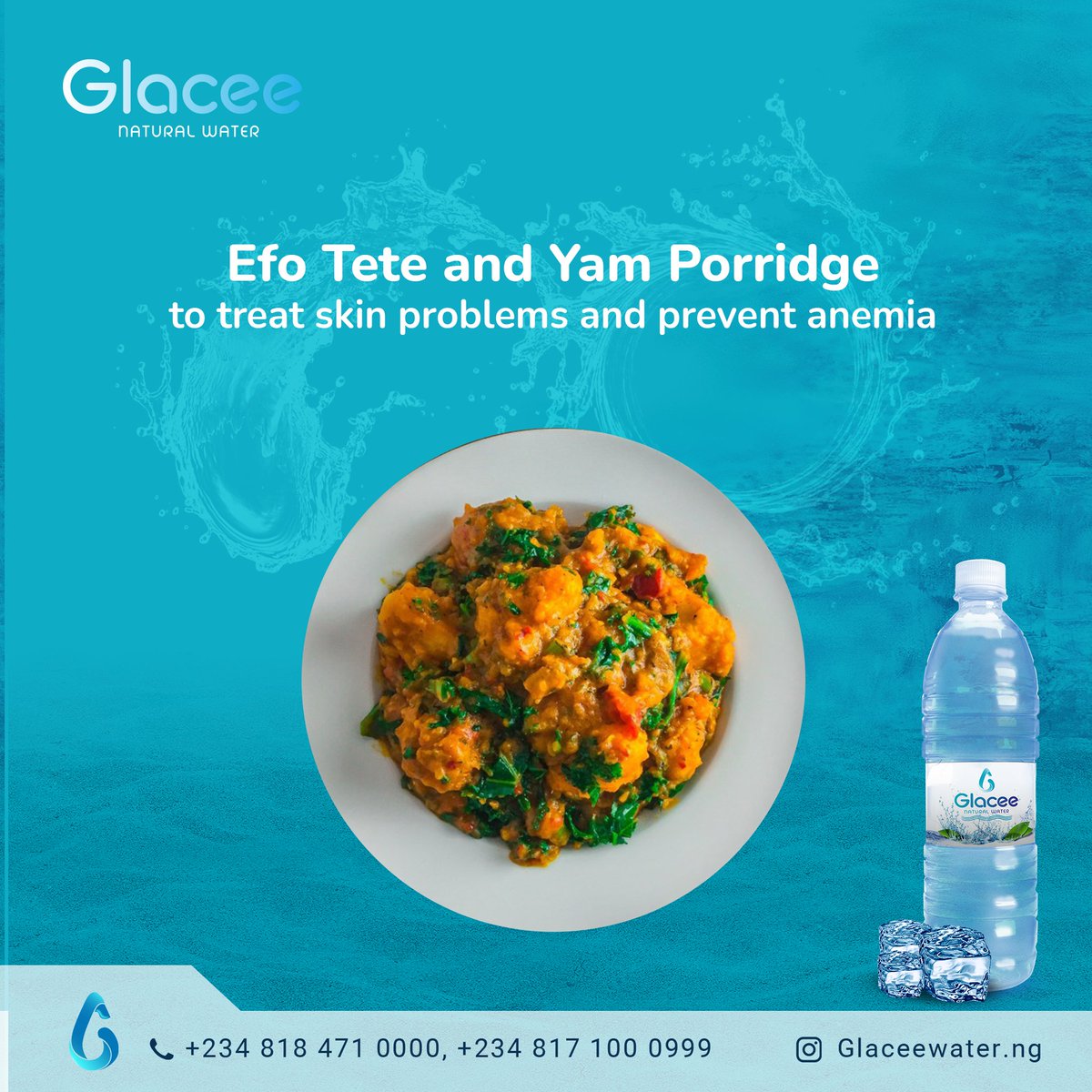 GlaceeWater's tweet image. Which of these unpopular combinations have you had before? 

Or is it always Sunday Jollof and rice alone?😂🌝

As always, Glacee water is here to top up healthy eating with the hydration you need💙

#healtheating #nigerianfood #foodcombinations #ogbonosoup #gwote #yamporridge