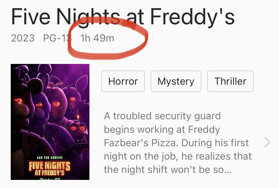 ninjasexparty's tweet image. uhhhhh this movie isn’t even close to 5 nights long, so misleading