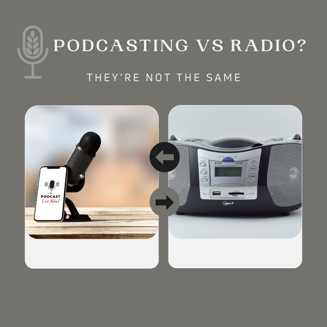 A common mistake I see with podcasting, is thinking they're essentially a radio show, but 'on demand'.

This is NOT the case. Podcasts share similarities to radio, but in my latest blog, I outline 5 key differences:

ruralpodcastingco.com/blog/why-podca…