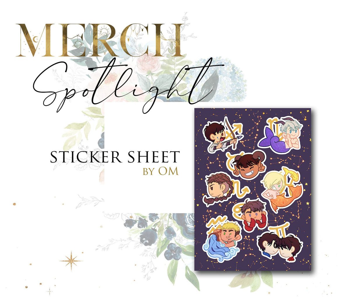 📢Leftover sales of the #YuriOnIce Star*Dust zine and merch are open until Nov. 5th!

✨Merch Spotlight✨ Designed by Om, our Sticker Sheet features 8 adorable astrology-themed stickers with your favorite Yuri!!! on Ice characters!

💫STORE🌟yoistardustzine.ecwid.com