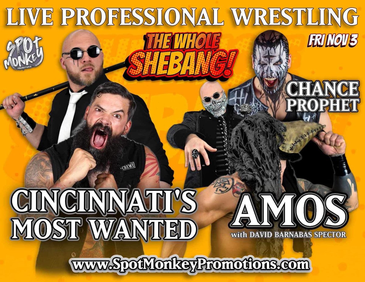 SpotMonkeyPromo's tweet photo. Huge grudge tag team match goes down in 5 days in Batavia, Ohio - get your tickets now! https://t.co/7hVza2L1mt