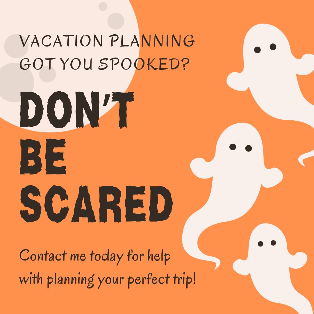 memoriesonthego's tweet photo. Happy Halloween🎃👻🧙♀️!
Don't allow yourself to get spooked 😱 planning your next vacation! I can help you plan your perfect trip!
#HappyHalloween #Travel #TravelAgent #PerfectTrip #Vacation #FamilyVacation #MemoriesOnTheGo #MemoriesOnTheGoTravel #LoveTravelLiveTravel https://t.co/QRMOIddRac