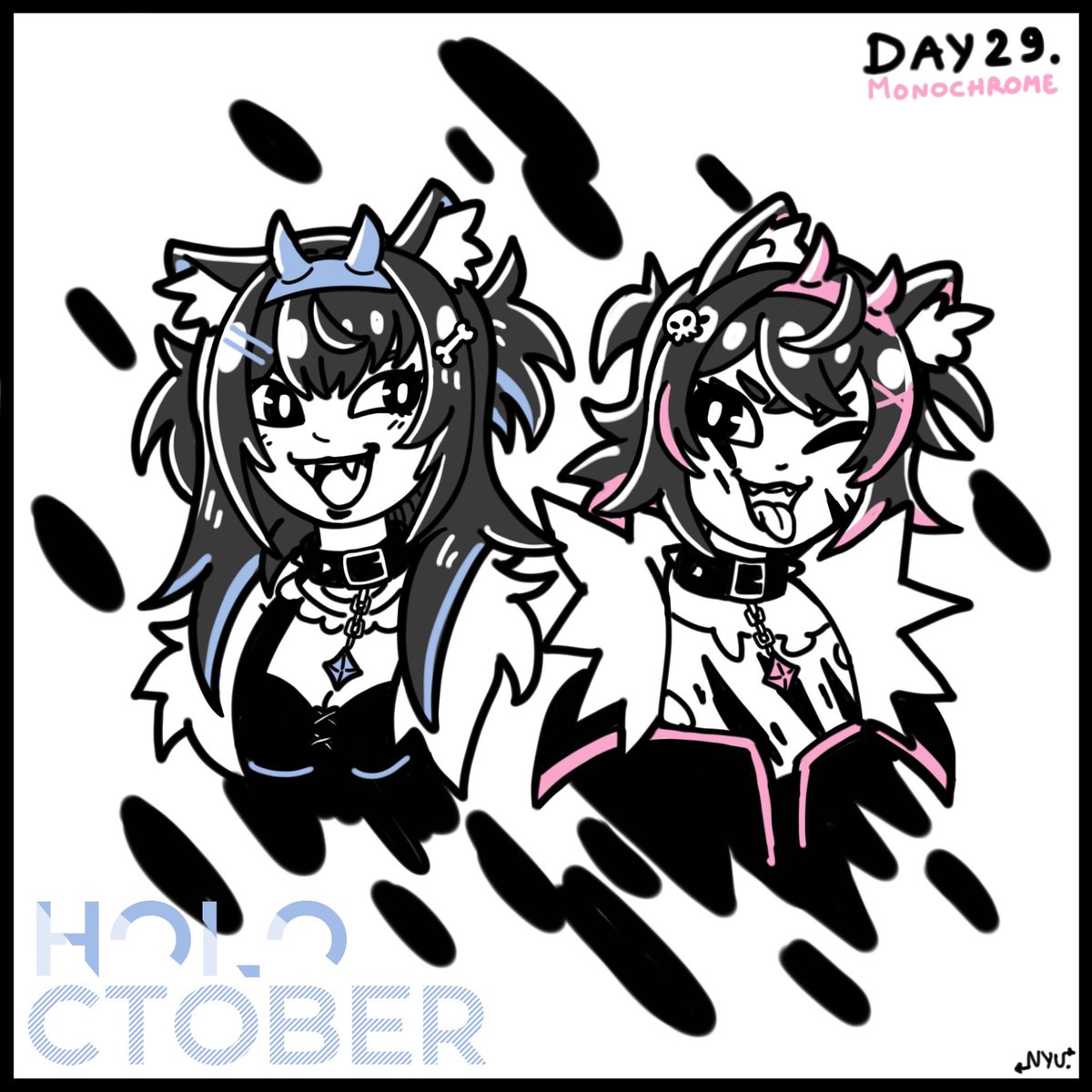 Nyunova's tweet photo. Holoctober Day 29: Fuwamoco/Monochrome
#HOLOctober #FWMCpix https://t.co/Qil5Hn0KG5