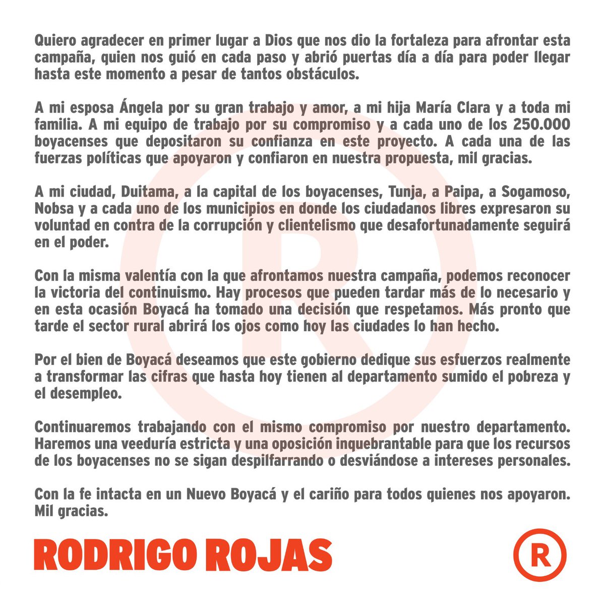 RodrigoRojas's tweet photo. ¡Gracias a los 250.000 mil boyacenses que creyeron en Un Nuevo Boyacá 🧡!. Nuestro trabajo por este departamento no para. https://t.co/2FsJkuDKRA