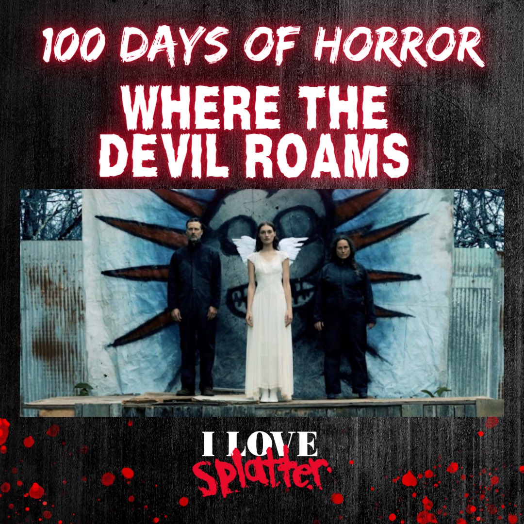 ilovesplatter's tweet image. #100DaysofHorror, Day 99: WHERE THE DEVIL ROAMS (2023), Directed by @adams_films. I am continually impressed by the films the Adams’ put out —always unique, always with solid performances, and always very, very, gory. Their latest feature is another feat of DIY indie filmmaking⬇️