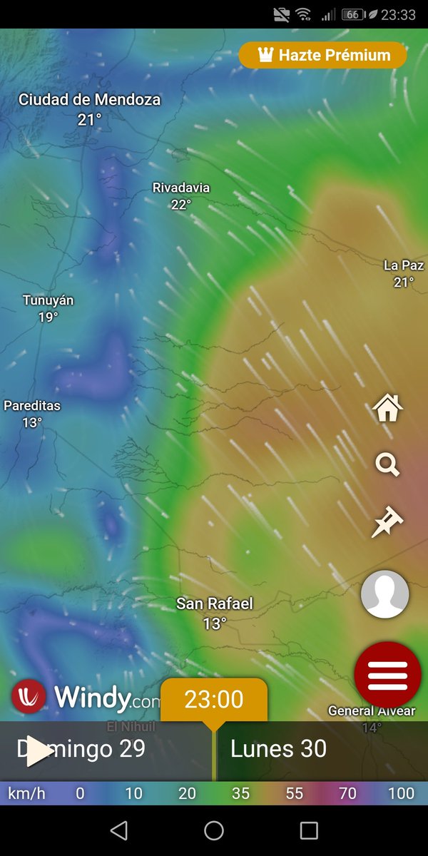 Sería inminente el ingreso del viento sur y por ende el frente frío !!!!