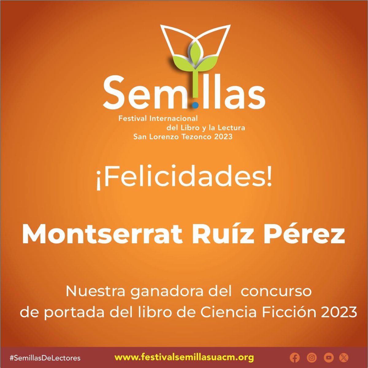 Aquí les presentamos a la ganador del Concurso de Portada de Cuento de Ciencia Ficción📚🤗🥳👏🧡 #UACM #FestivalSemillas2023 #CienciaFicción #Cuento #CDMX2023 #Cultura #Arte #Escritores