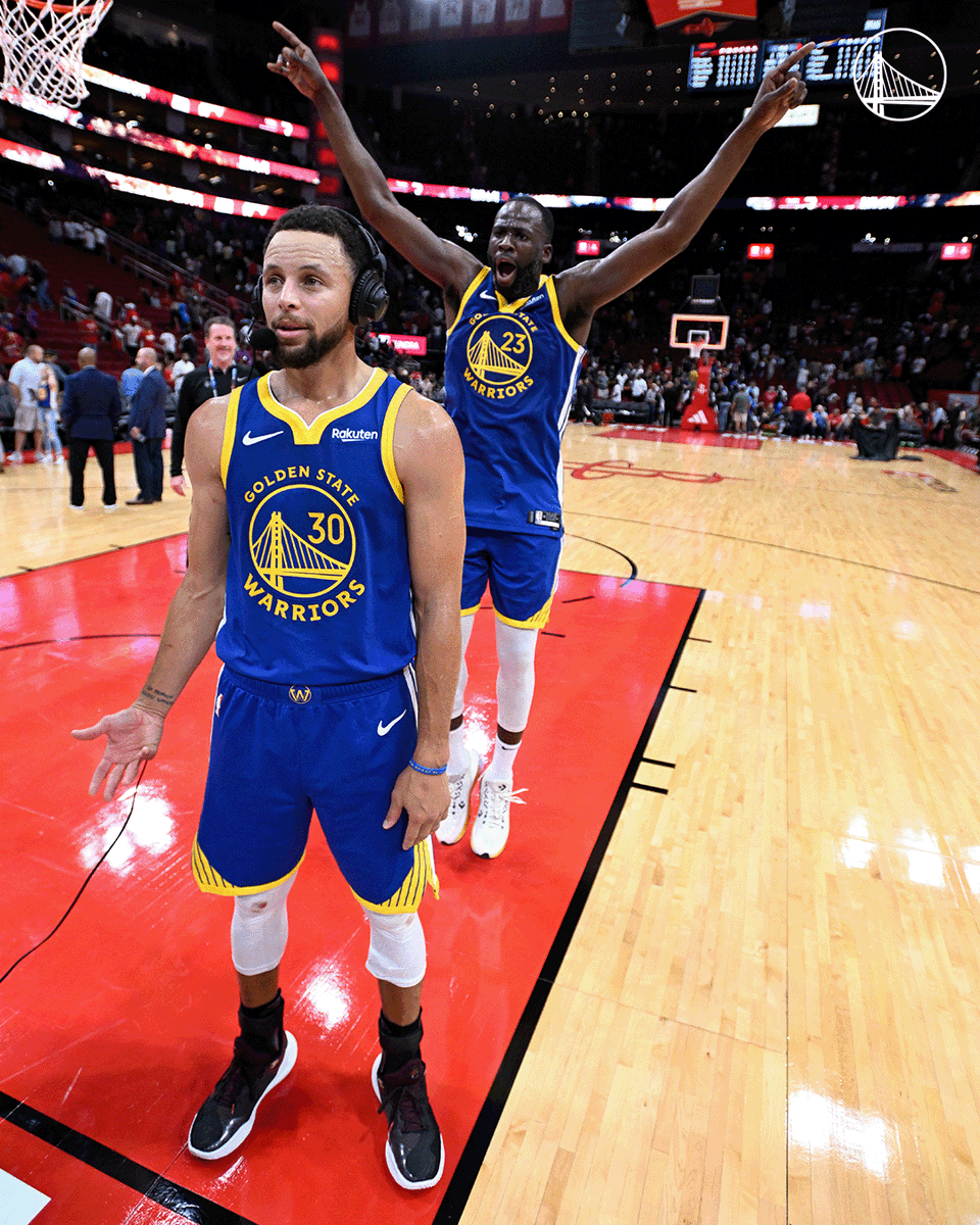 warriors's tweet photo. Whatcha doing, Dray? 😂 https://t.co/YqoFfgHBEO