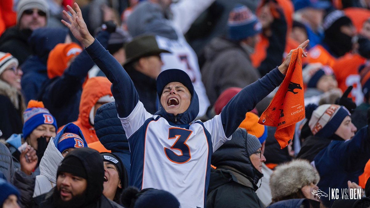 Broncos's tweet photo. #BroncosCountry, y'all the real MVPs. 

Thanks for bringing the energy in the cold all game long! 🥶 https://t.co/QA4HyehrYP