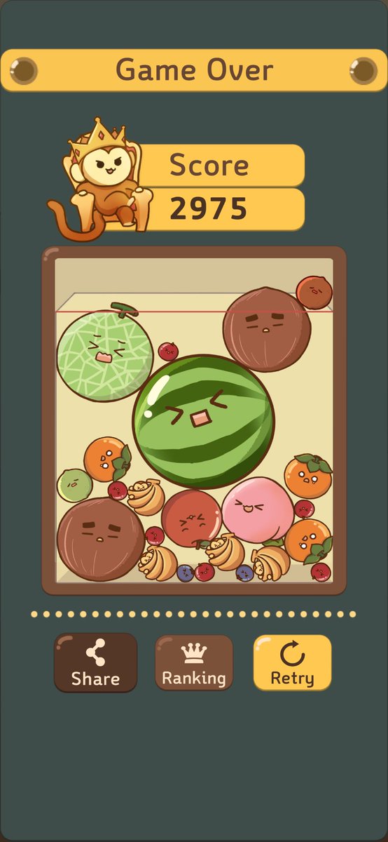 This game is stupid cute what the heck. #WatermelonGame