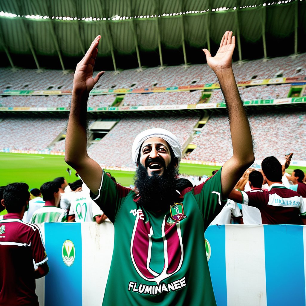 TVdelicia24's tweet photo. URGENTE !!!
Bin Laden tricolor é visto torcendo no Maracanã
"se o Fluminense perder eu explodo tudo"
#FLUxBOC #Fluminense #BocaJuniors #Libertadores #CopaLibertadores #Futebol #Jogo #Maracana #BOCxFLU #TorcidaQueConduz https://t.co/E5VPTW9EcG