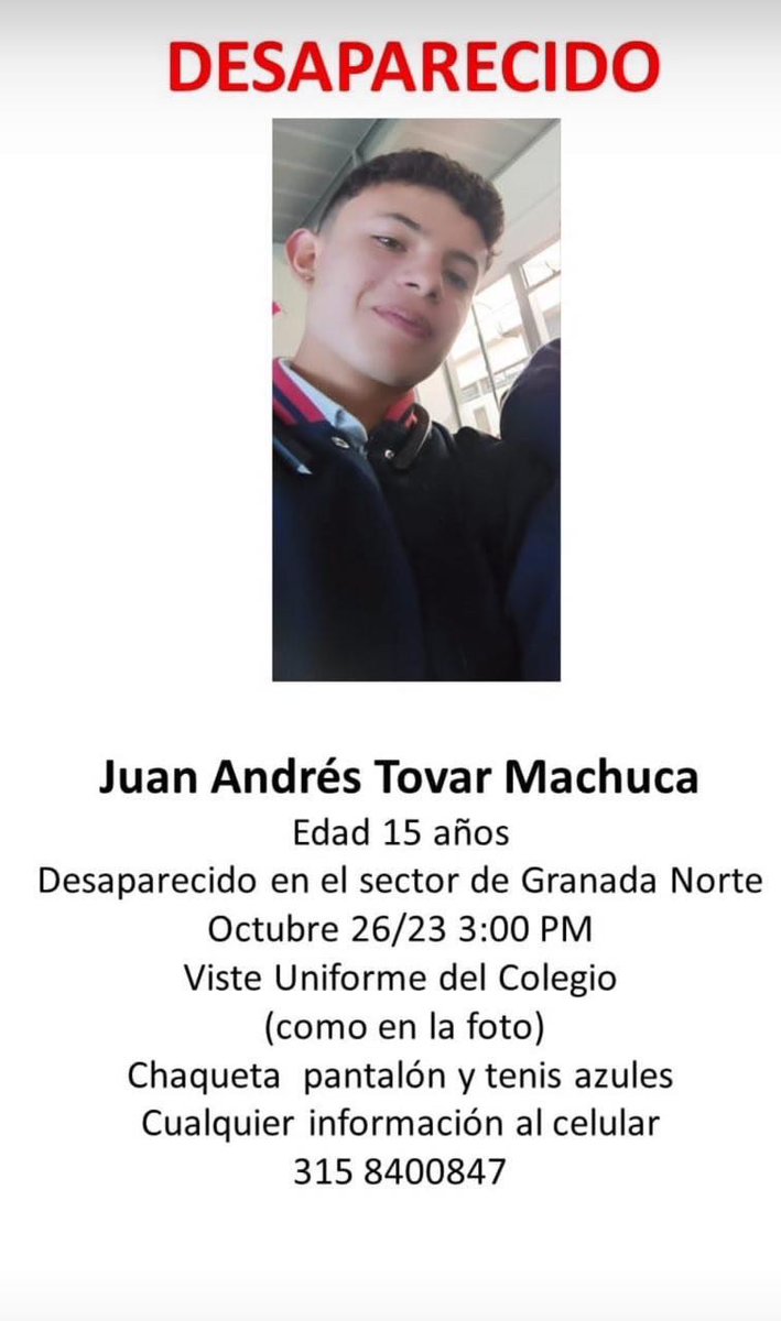 petrogustavo's tweet photo. El  niño Juan Andrés Tovar, está desaparecido en Bogotá. Si lo han visto favor enviar información a la policía nacional https://t.co/hwlaR8fnMc