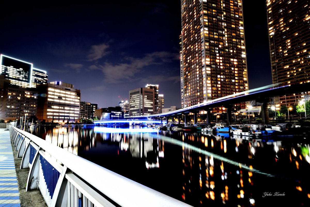 #東京　#モノレール　#運河　#夜景　#光跡　#リフレクション
#カメラ好きな人と繋がりた
#写真撮ってる人と繋がりたい
#ファインダー越しの私の世界
#東京カメラ部
#nikoncreators
#nikon  #nikonlove #light_nikon
#art
#art_gallery
#Instagramjapan
#ig_Photography #ig_japan
#japan_night_view