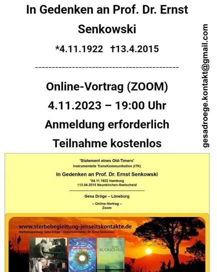DBVs_und_ITK's tweet photo. Gedenkvortrag - Zoom
Teilnahme kostenlos
Anmeldung erforderlich: gesadroege.kontakt@gmail.com
Betreff: 4.11.2023 Gedenkvortrag E. S.

Weitere Infos:
https://t.co/HgCq617niH https://t.co/AkkNdZWdDN