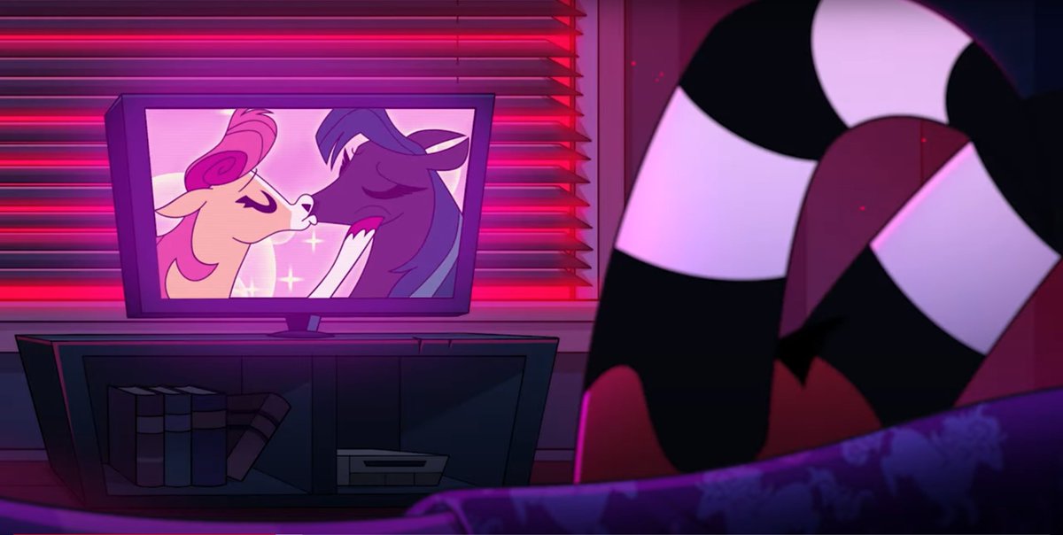 And I definitely noticed the show #Blitzø was watching. So @Vivziepop, have the #MLP references have been doubled in time for #NightmareNight? 😉😈🐴🐎🦄 #HelluvaBoss #HelluvaBossBlitz #HelluvaBossBlitzo #HelluvaBossBlitzø #Blitz #Blitzo #mylittlepony #Ponies #Horses #Equines