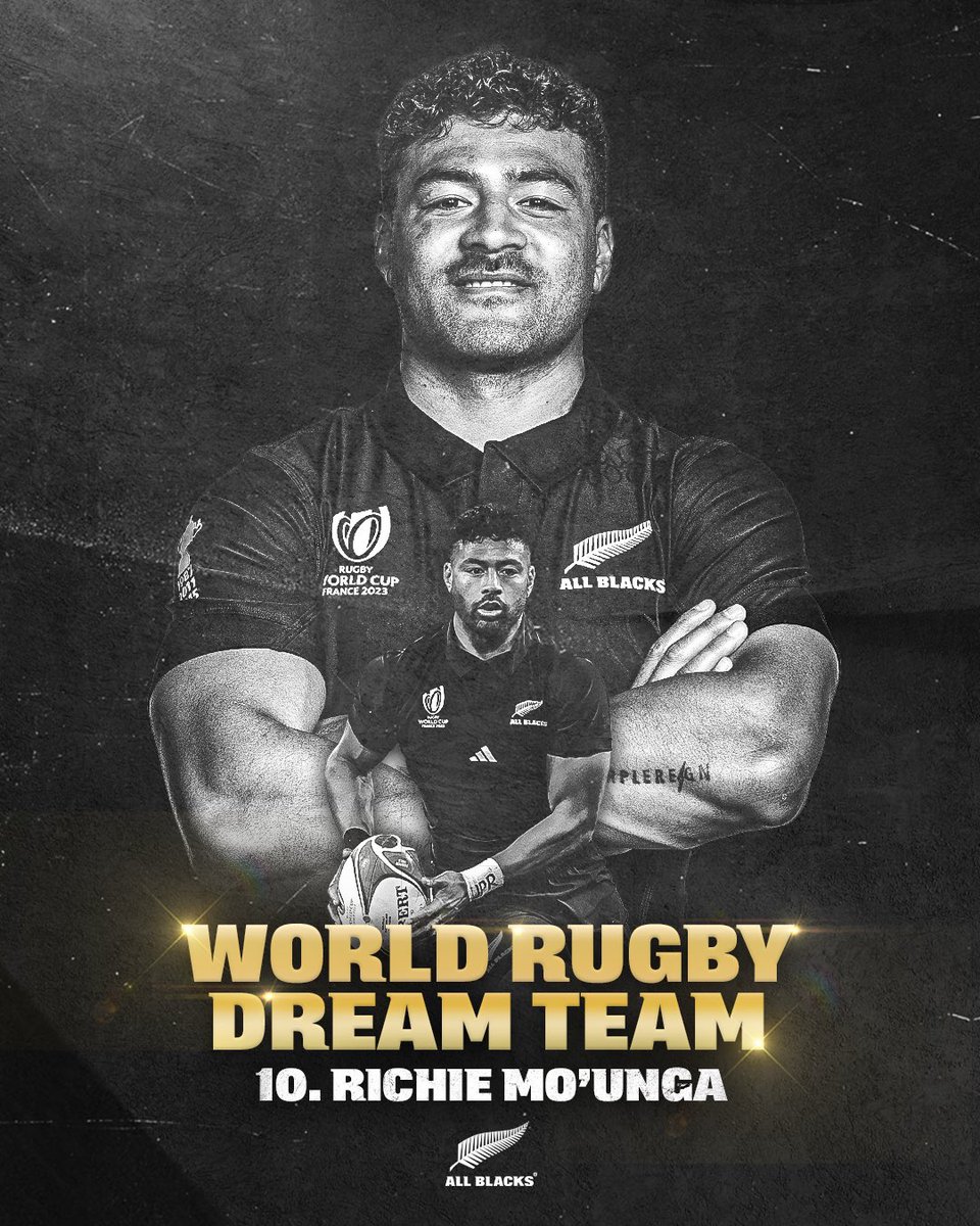AllBlacks's tweet photo. Congrats to these four lads on being named in the World Rugby Men’s 15s Dream Team 🔥

5. Scott Barrett
8. Ardie Savea
10. Richie Mo’unga
11. Will Jordan https://t.co/pn5JOGM7Zp