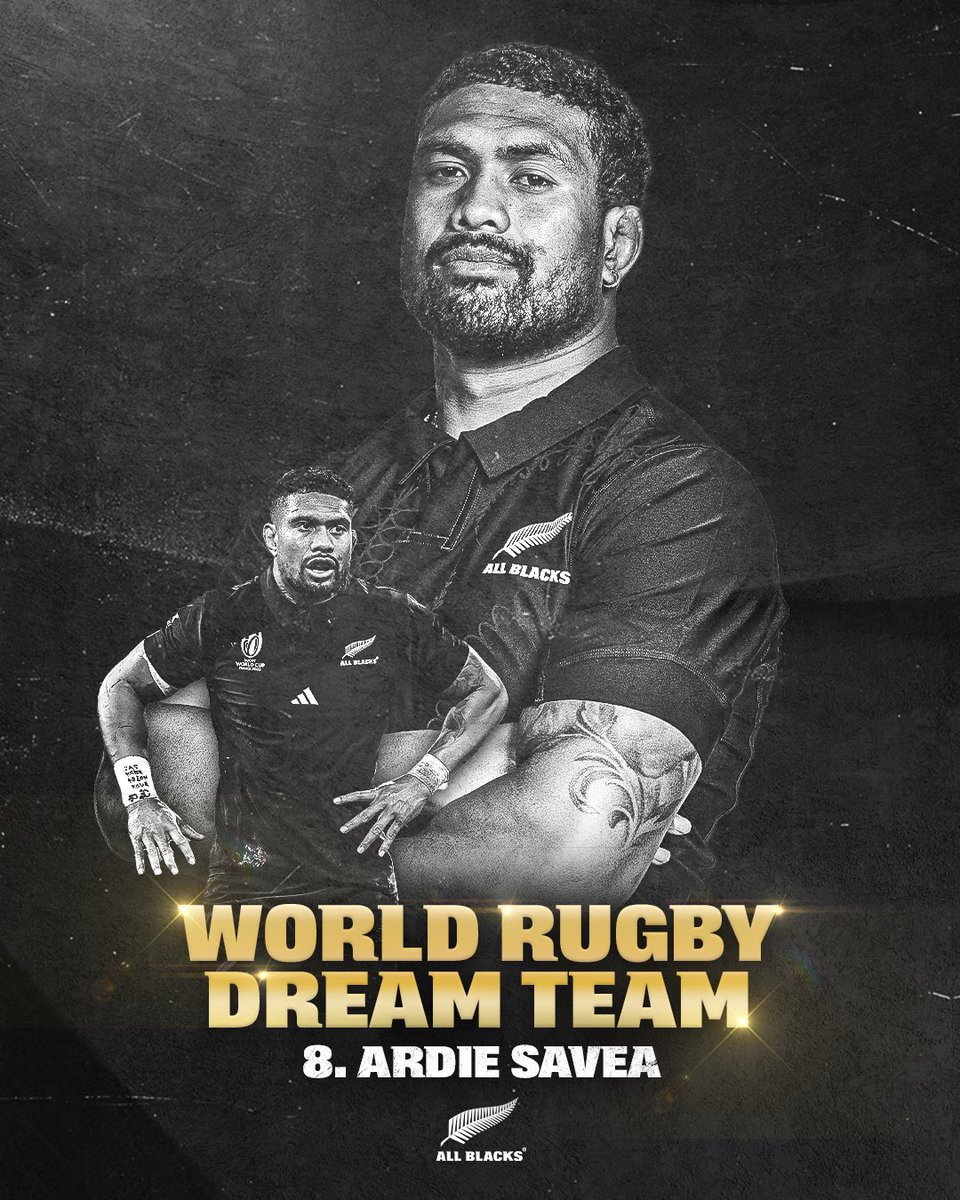 AllBlacks's tweet photo. Congrats to these four lads on being named in the World Rugby Men’s 15s Dream Team 🔥

5. Scott Barrett
8. Ardie Savea
10. Richie Mo’unga
11. Will Jordan https://t.co/pn5JOGM7Zp