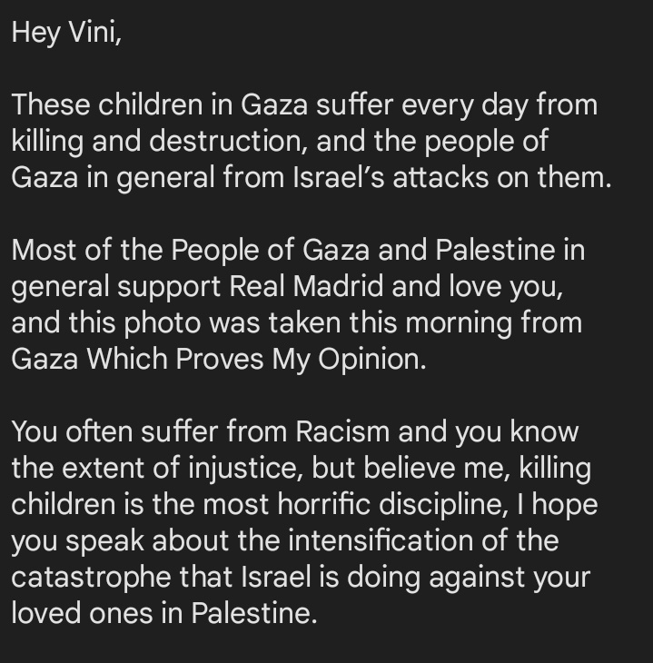 AhmedSa69138396's tweet photo. You Must Speak and Try to Save Children who love you, @vinijr. https://t.co/jRkqJy9Trp