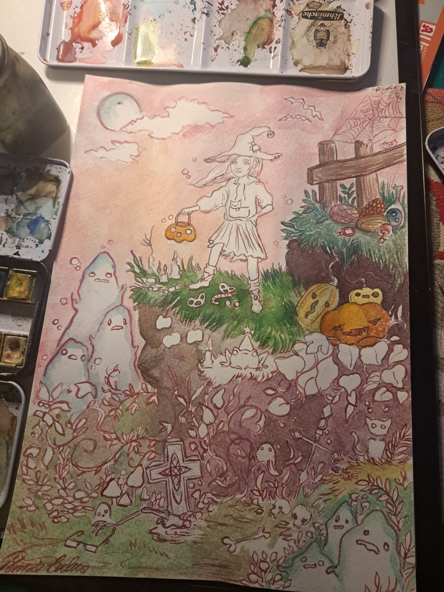 Today's Progress wuhuu 🥰
#pennieculus #inspiration #illustration #art #drawing #painting #traditionalart #traditionalartwork #watercolorpainting #watercolorart #watercolor #magic #magical