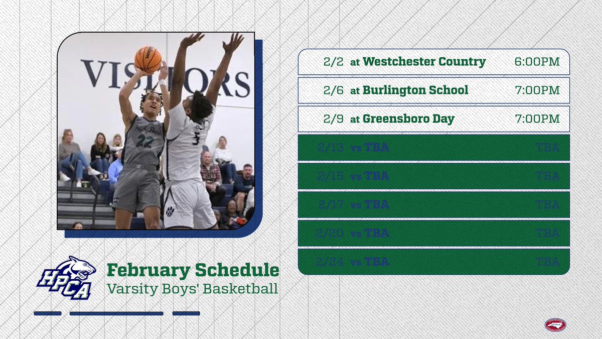 HPCAbasketball's tweet photo. 2023-2024 Official Schedule for the High Point Christian Academy Boys Basketball
#hpcabasketball
#EmptytheTank https://t.co/rGvs40PvKu