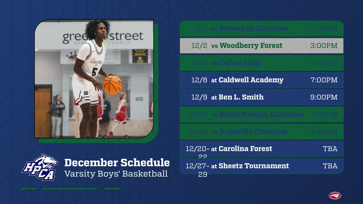 HPCAbasketball's tweet photo. 2023-2024 Official Schedule for the High Point Christian Academy Boys Basketball
#hpcabasketball
#EmptytheTank https://t.co/rGvs40PvKu