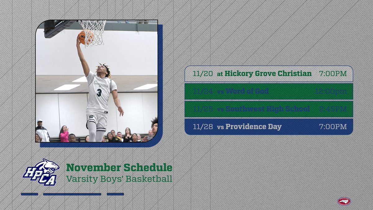 2023-2024 Official Schedule for the High Point Christian Academy Boys Basketball
#hpcabasketball
#EmptytheTank