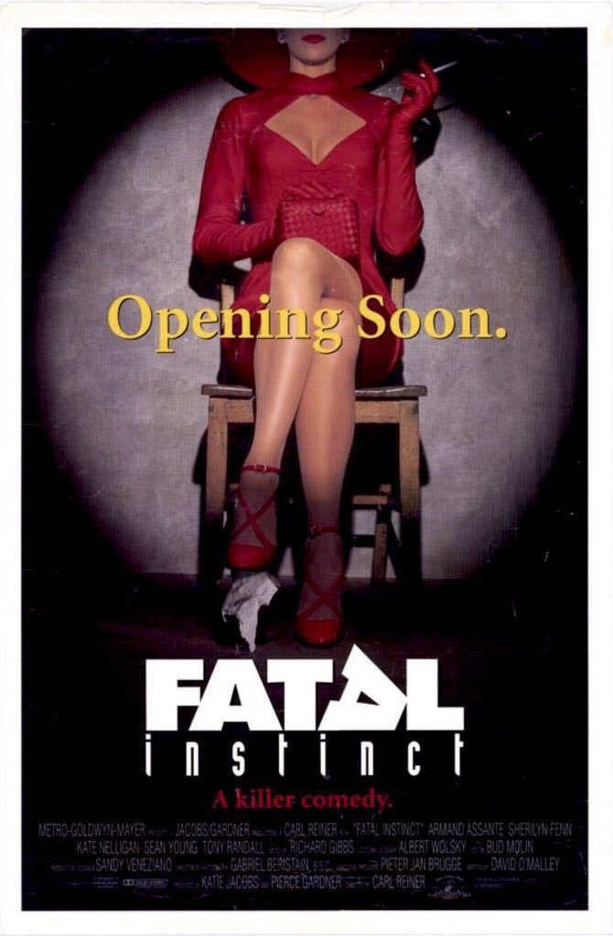 🎬MOVIE HISTORY: 30 years ago today, October 29, 1993, the movie ‘Fatal Instinct’ opened in theaters!

#ArmandAssante #SherilynFenn #KateNelligan #SeanYoung #ChristopherMcDonald #JamesRemar #JohnWitherspoon #BobUecker #EarthaKitt #TonyRandall #CarlReiner