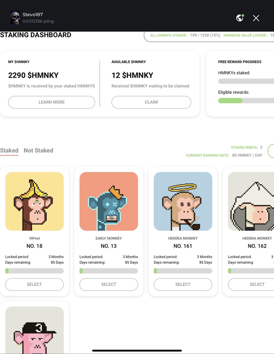 <a href="/Hedera_Monkeys/">Test</a> brand new website &amp; staking #dApp is now live 

Super smooth UI &amp; easy to navigate makes it so easy to start staking those glorious #HMNKY’s 

Stake 3 Monkeys to receive a free #HMNKY X #HashPack #NFT 

Connect directly to hederamonkeys.com from <a href="/hashpack/"></a>