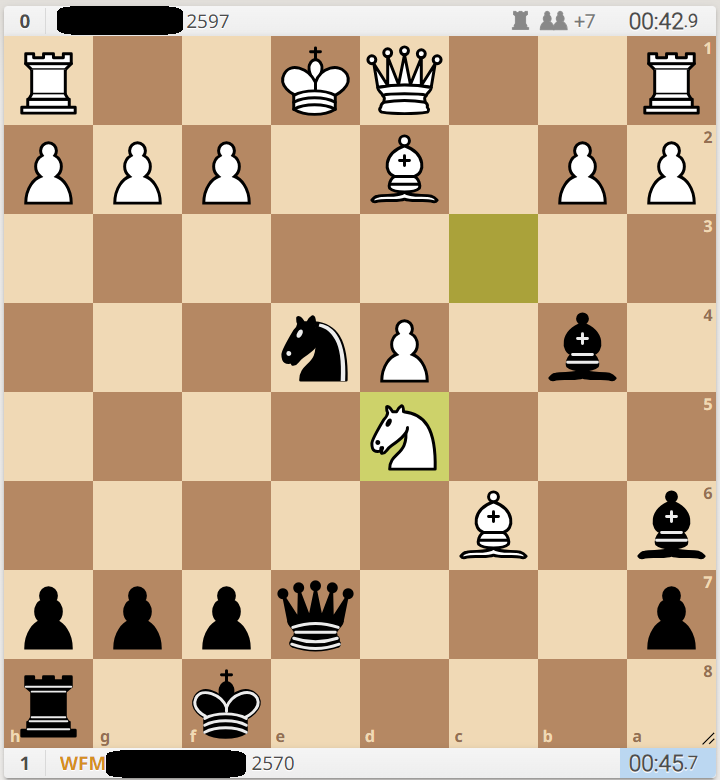 Chess_Butterfly's tweet image. This might be my greatest ever bullet swindle!
Can you find it? Black to play 🔥😅