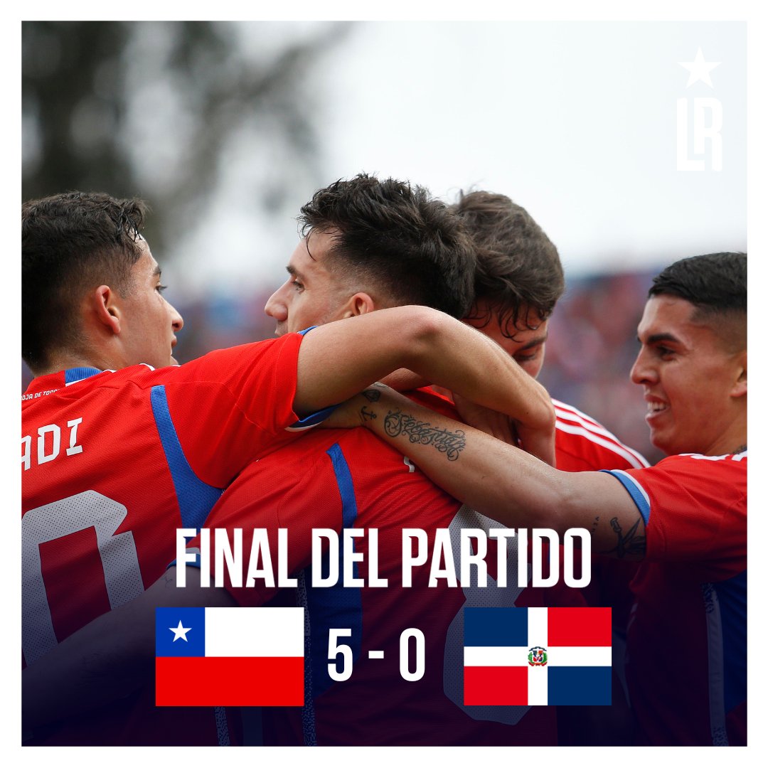 🚨90' - ¡FINAL DEL PARTIDO!

Con goles de César Fuentes, Julián Alfaro, Lucas Assadi, Clemente Montes y Alexander Aravena, #LaRojaSub23 se impuso ante República Dominicana y terminó la fase de grupos de <a href="/santiago2023/">Santiago 2023</a> con puntaje perfecto 🔥💪

🇨🇱5️⃣➖0️⃣🇩🇴
#SomosLaRoja