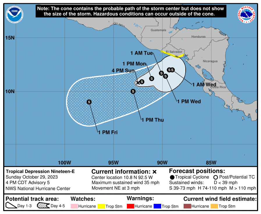 nayibbukele's tweet photo. Con base en el artículo 24 de la Ley de Protección Civil, solicito a la Asamblea Legislativa decretar Estado de Emergencia, en todo el territorio nacional, por la amenaza de la Tormenta Tropical Pilar.

Dios con nosotros. https://t.co/nPHENEexEc