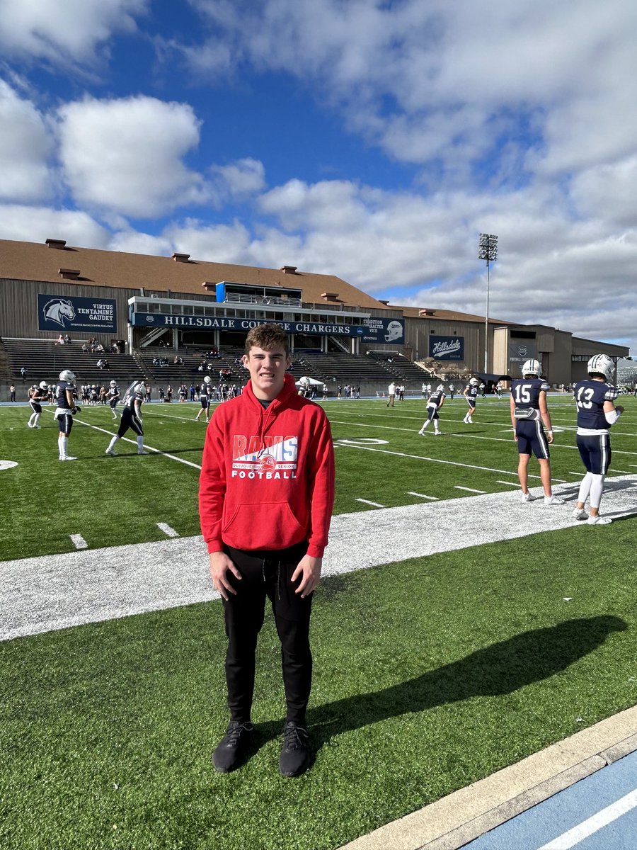I had the best time yesterday at Hillsdale College for a game day visit. I enjoyed meeting the coaches, seeing the amazing facilities, and learning more about the football program. Thank you <a href="/CoachStokes_HC/">Ryan Stokes</a> for taking the time to talk with me yesterday! I also enjoyed watching
