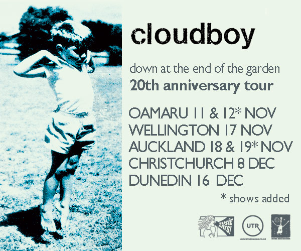 Tickets to Cloudboy's upcoming Aotearoa tour are selling fast, and the band have added special matinee performances to their Grainstore Gallery and Unitarian Church shows. Tickets available here: undertheradar.co.nz/tour/22105/Clo…