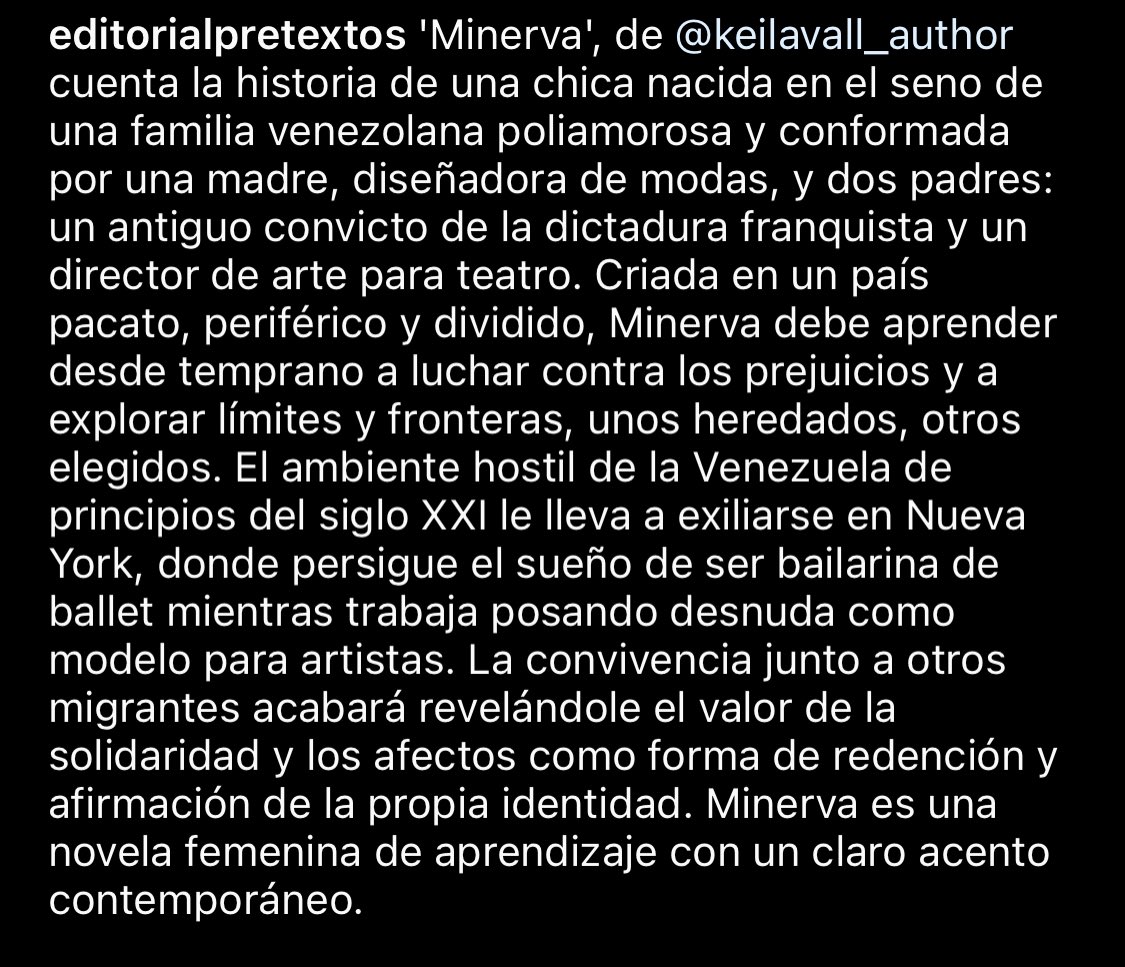 Nos vemos muy pronto! 17 de noviembre 18:30 @LibreriaAlberti Madrid con @sieurguerrero 21 nov 19:00 Libreria Ramón Llull Valencia con @lolamascarell y @PreTextosLibros 24 nov 19:00 @LataPeinada Barcelona con @ivandelanuez3 y @GinesCutillas #Minerva @editorialpretextos