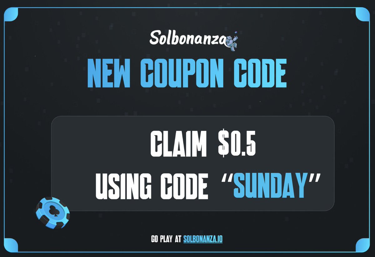 Hope everyone had a great weekend! Code: “SUNDAY” Try now at: solbonanza.io/cases Good luck!