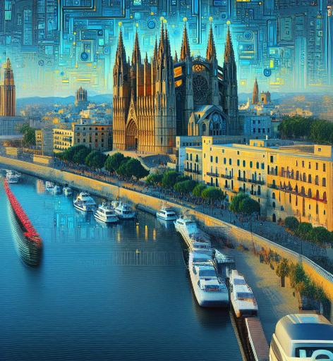 😱Espectacular #DALLE3Beta desde <a href="/bing/">Bing</a>  mezclando #Mallorca #catedral #VanGogh y #Tecnologia 

➡️Luego he probado de hacer #outpainting o #uncrop con imageeditor.ai (sin registro ni créditos aunque baja calidad) y nada mal el resultado.