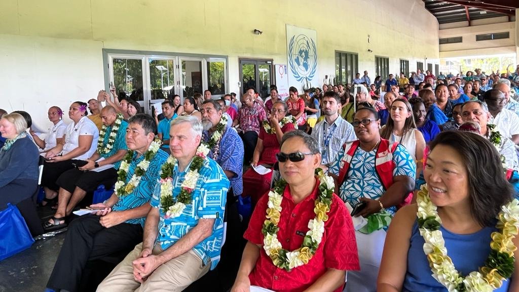 UNDP_Samoa's tweet image. #UNDay2023 brought together our #PartnersAtCore, including @JapanGov in Samoa, who is working with us &amp;amp; @samoagovt to transform land &amp;amp; maritime transport under the Climate Action Pathways for Island Transport #CAPIT Project, making transportation greener &amp;amp; cleaner in 🇼🇸.