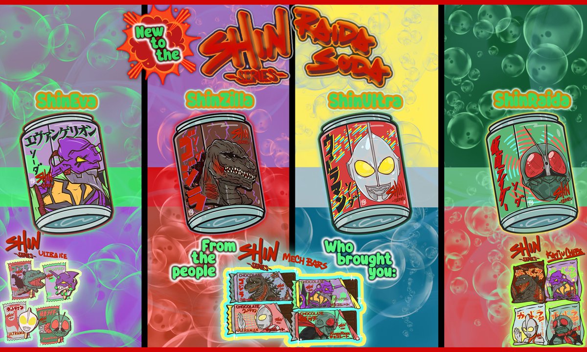 ByThe13th's tweet photo. Crack open a cold one with the lads, today!
We're happy to present our revamped Raida Soda!
You have 4 options to choose from, or you can take home a set! 
All orders come with a free GITD ShinEva Choco
(Excluding  ShinEva Choco purchases)
Available now!
https://t.co/Ubtk7Detc3 https://t.co/YiwNBJppRi
