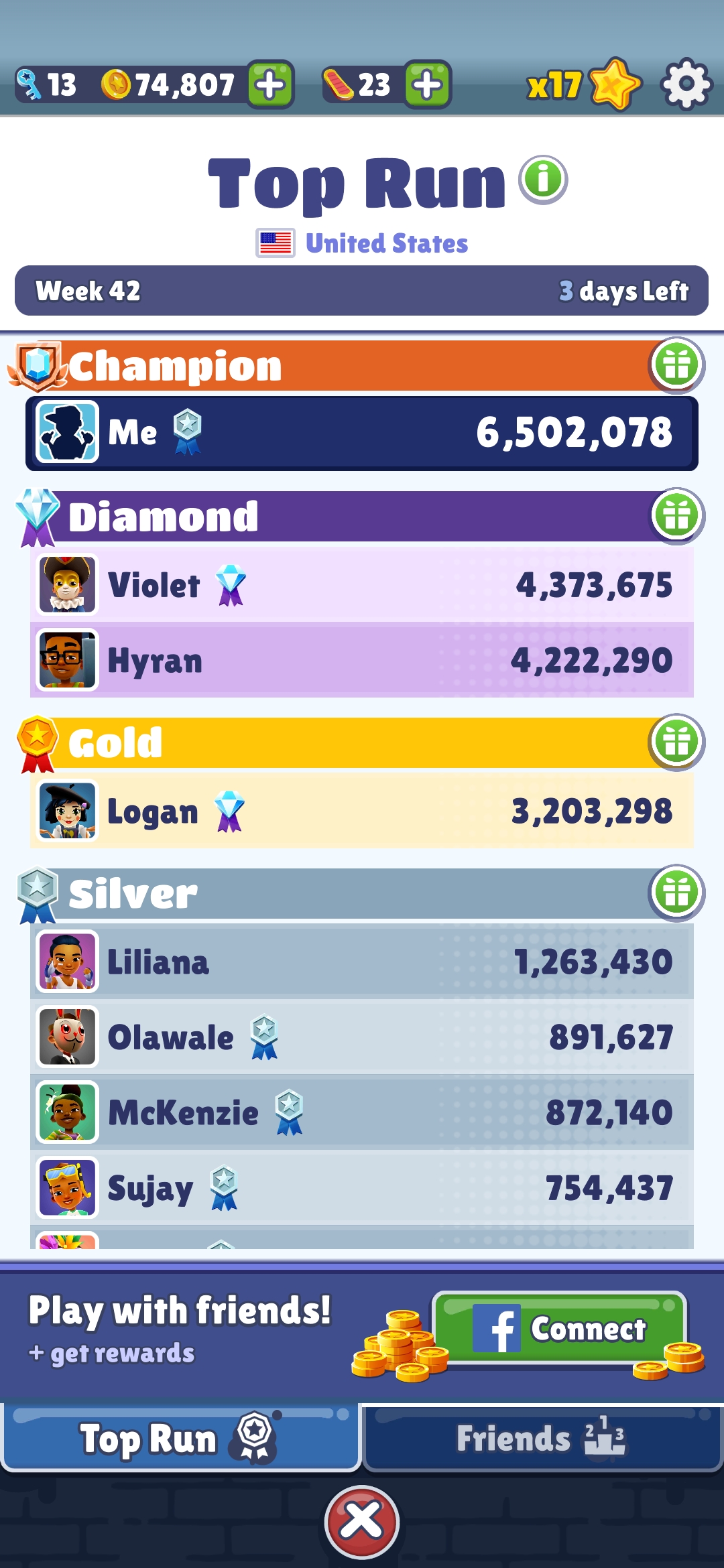 Subway Surfers > Conta Subway Surfers recorde 23m