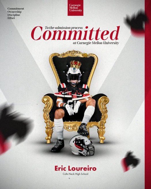 Eric Loureiro (@ericloureiro27) on Twitter photo Very Proud and Blessed that I will be furthering my Academic and Athletic career at Carnegie Mellon University. Thank you to all who have supported me and a very special thank you to my coaches and parents for their support! <a href="/TartanFB/">Carnegie Mellon Football</a> <a href="/CoachRyanLarsen/">Ryan Larsen</a> <a href="/CoachGibboney/">Coach Gibboney</a> <a href="/Coach_Kay19/">K. K. Rountree🇹🇹</a> Very Proud and Blessed that I will be furthering my Academic and Athletic career at Carnegie Mellon University. Thank you to all who have supported me and a very special thank you to my coaches and parents for their support! <a href="/TartanFB/">Carnegie Mellon Football</a> <a href="/CoachRyanLarsen/">Ryan Larsen</a> <a href="/CoachGibboney/">Coach Gibboney</a> <a href="/Coach_Kay19/">K. K. Rountree🇹🇹</a>