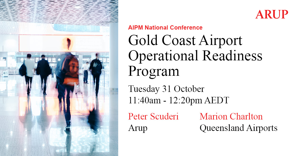 If you’re heading to @The_AIPM National Conference join our presentation on preparing the Gold Coast Airport for its $260m expansion of the main terminal building. #ORAT. Explore the project: bit.ly/3saAjnE