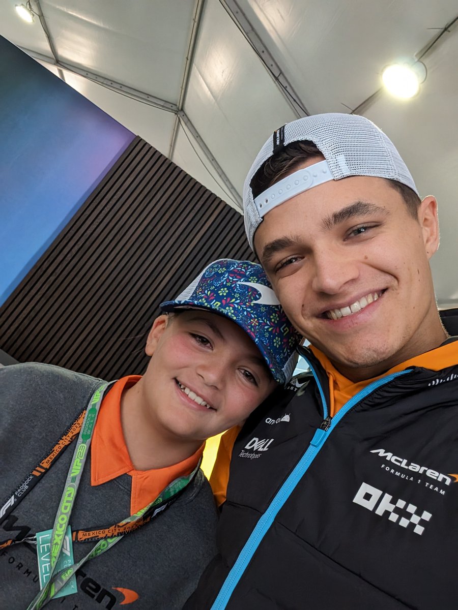 McLarenF1's tweet photo. We think Milo was a lucky charm! ☺️🧡

#MexicoGP https://t.co/k5SPUf25QM