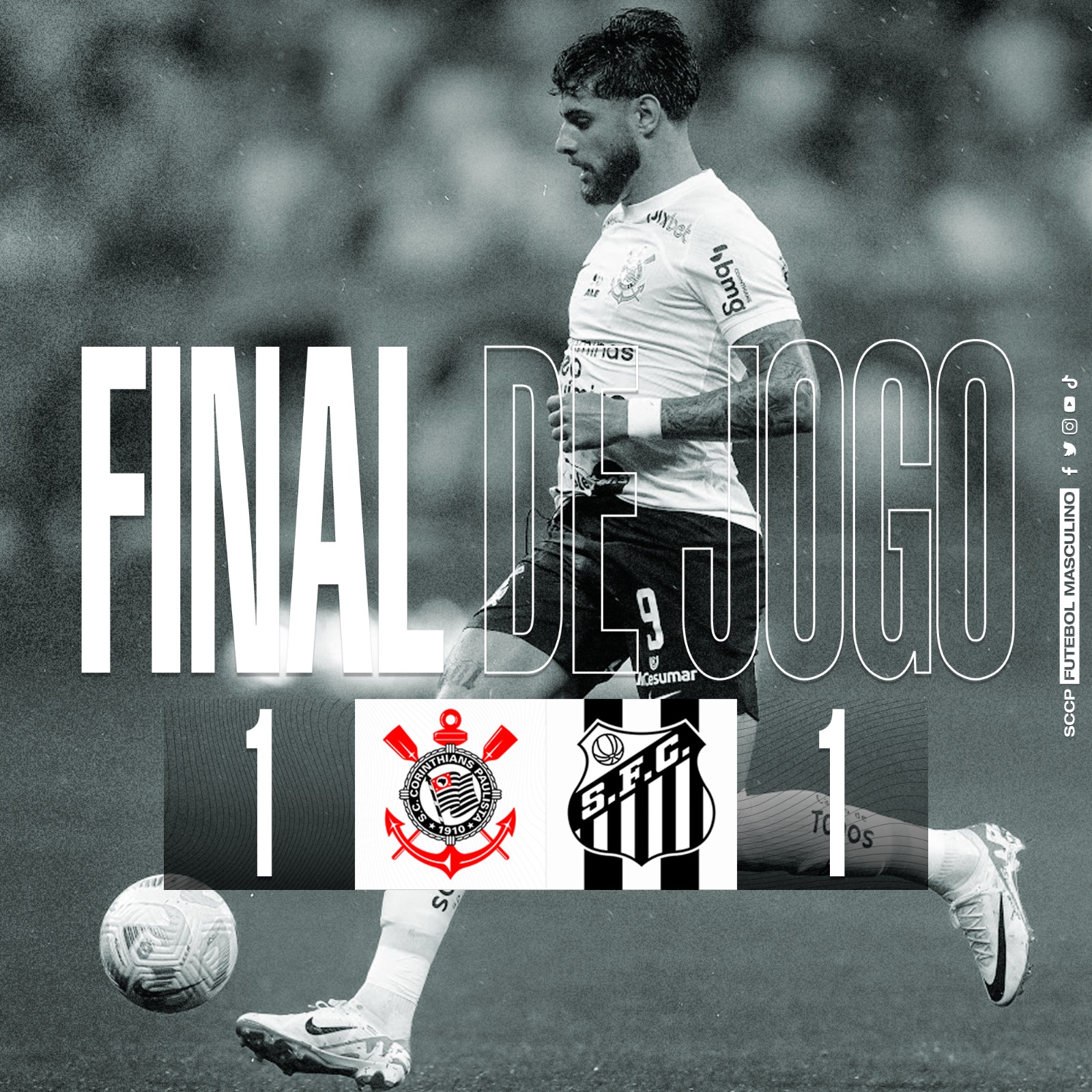 Pós-jogo: Corinthians 1 x 1 Santos