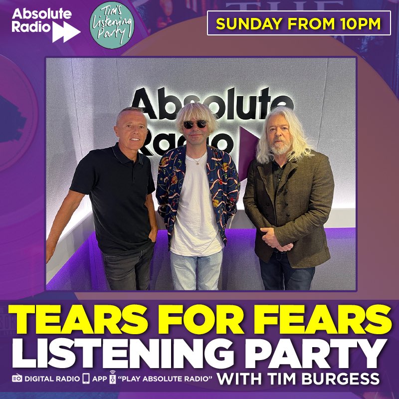 Huge thanks to @curtsmith & Roland Orzabal for stopping by The @LlSTENlNG_PARTY on @absoluteradio One of my favourite shows that we’ve recorded x x