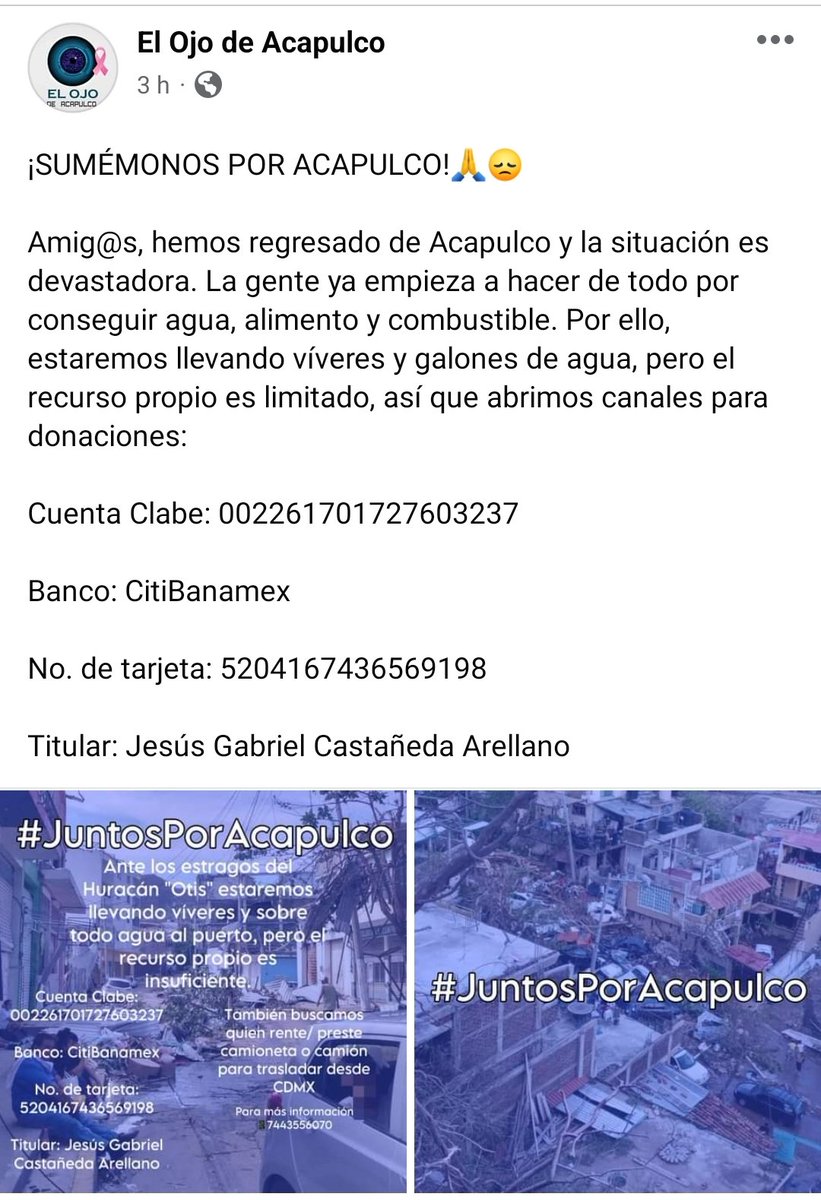 AspenSP's tweet photo. #Urgente, ya están empezando a salir los primeros oportunistas muertos de hambre en redes sociales de #Acapulco, no les donen ni un peso a esos miserables. Ese dinero jamás lo verán convertido en ayudas para quien lo necesita, donen directamente a los afectados. https://t.co/Ma06ZU0xVc